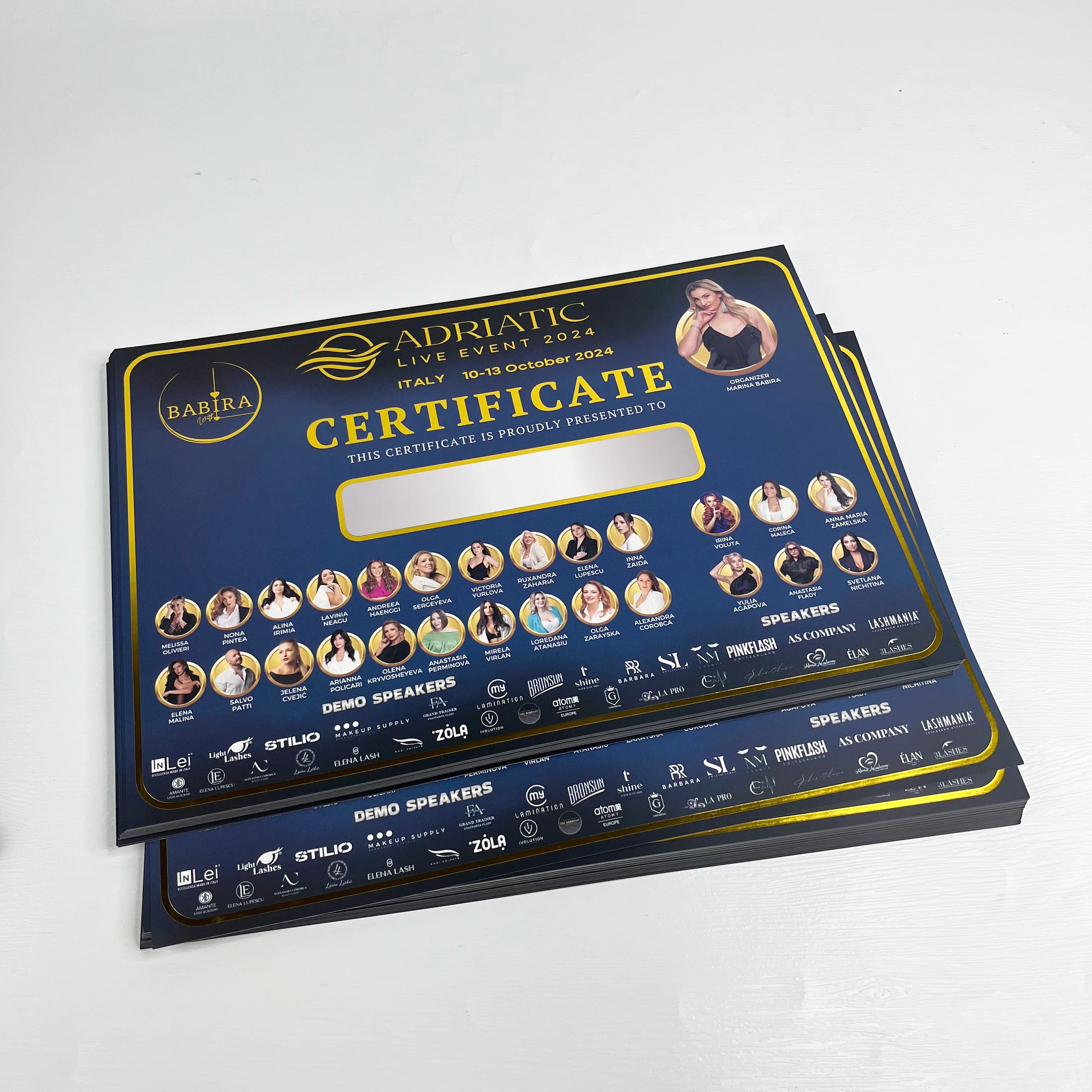 Custom gift certificate for business gold foil authenticity certificate gift certificate