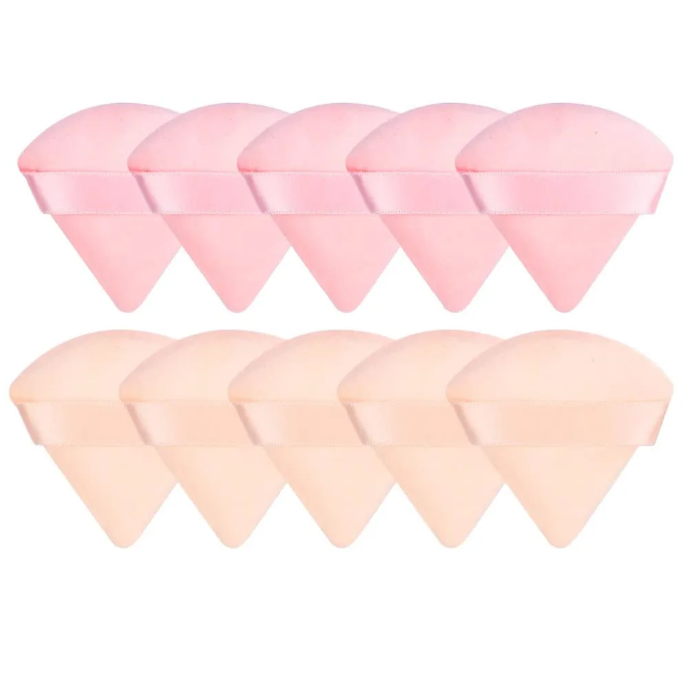 Factory Custom loose powder packaging with puff triangle powder puff travel case loose powder puff for fabric