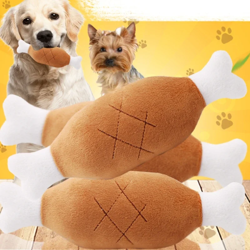 Double-Headed Chic Leg Pet Doll Soft Molar Puzzle for Dog Training Bite-Resistant Plush Toy with Animal Pattern
