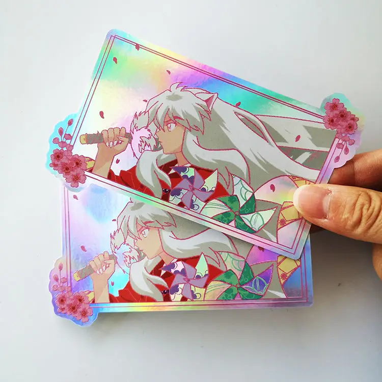 UV Resist Waterproof Rainbow Silver Laser 3 D Hologram Sticker Label Custom Logo Die Cut Glitter Holographic Sticker