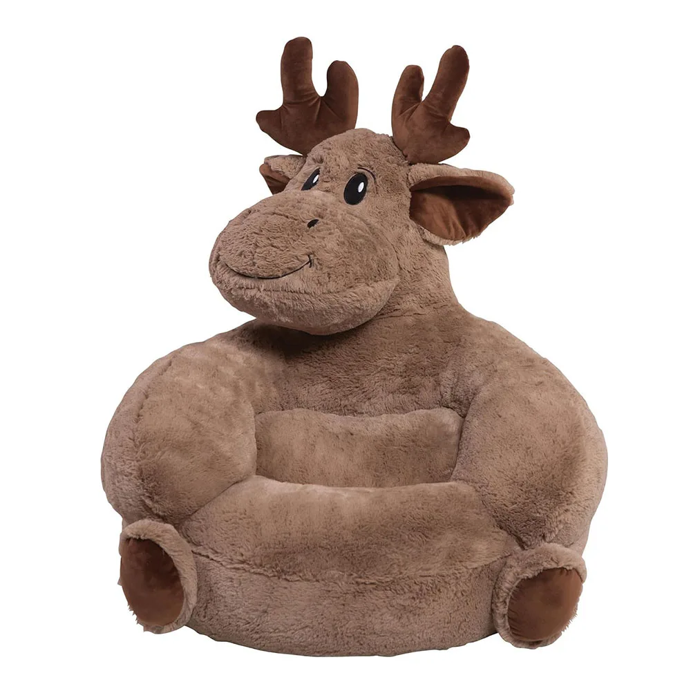A861 ODM Moose Toddler Plush Pillow Kids Comfy Animal Chair Old Baby Soft Toddler Lounge Kids Bean Bag Alternative Babys Chairs