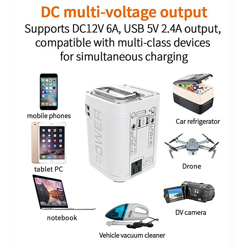 Car emergency power supply outdoor household energy storage battery 26800 mAh 12V 220V/110V output power supply battery