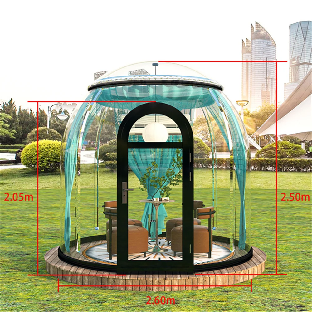 Full House  Prefabricated Dome Houses Green Transparent Luxury Bubble Home Polycarbonate Dome