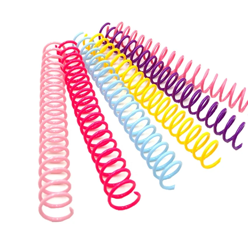 Single ring binding High quality Plastic spiral coil for book binding colorful plastic spiral binding coil