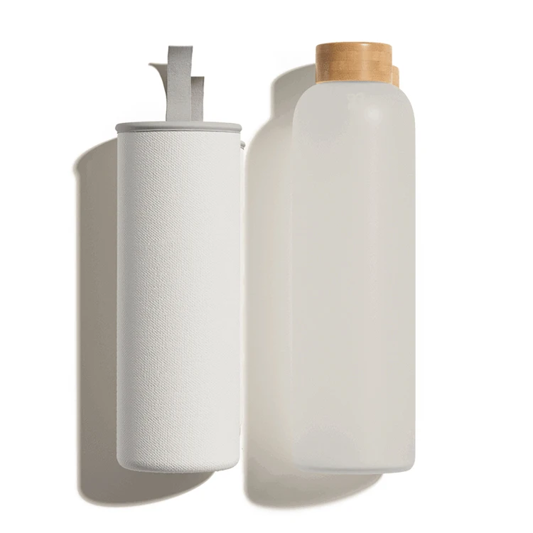 Bpa free recyclable eco-friendly stocked custom logo 18 oz 32oz 400ml 500ml 2024 portable customised glass drining water bottles