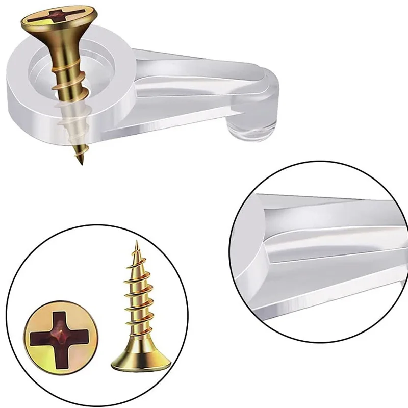 Transparent Cabinet Glass Clips Plastic Mirror Clips For Fixing 4mm Mirror Glass Cabinet Door Window Hardware