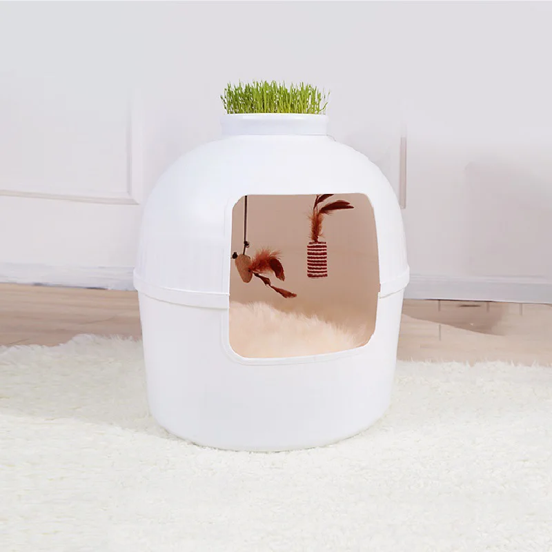 Pet Cat Litter Cabinet Planter Furniture Cat Toilet Hidden Kitty Large Cats Sandbox Plus Size No Leakage Enclosure Litter Box