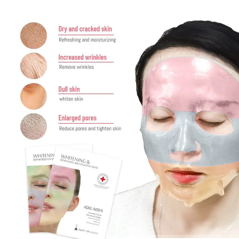 Wholesales rainbow whitening collagen facial maskss beauty vitamin c korea Hydrogel anti wrinkles Facial Mask