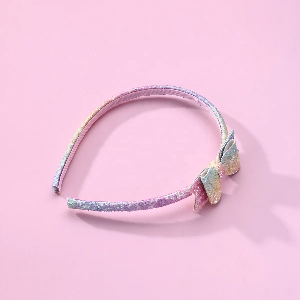 Wholesale Cute Girl Hair Accessories Flash Powder Candy Color Love Cartoon Bow Hair Bands Headband for Kids