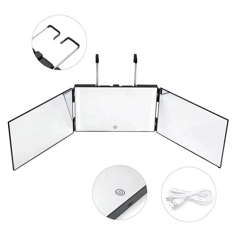 3 way self cut 360 three way trifold selfcut system haircut braiding espejo para cortar pelo uno mism self cutting mirror