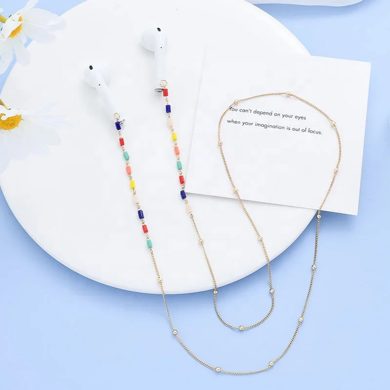 
Fashion personality handmade mask chain colorful crystal ear protection artifact hanging rope fashion popular gl 