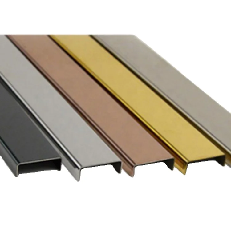 Good Quality Customized Style Stainless Steel Waterproof Flooring Skirting Board 304 Stainless Steel Trim Strip