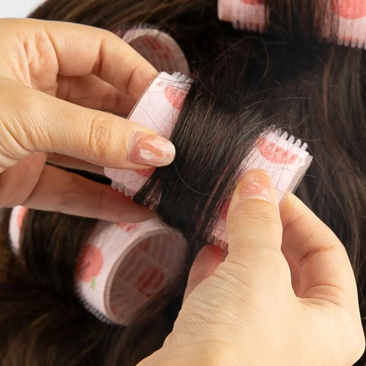 Gloway Hair Styling Tools 5cm Self Grip Long Medium Shorts Brazilian Roller Pink Hair Rollers For Heatless Curls