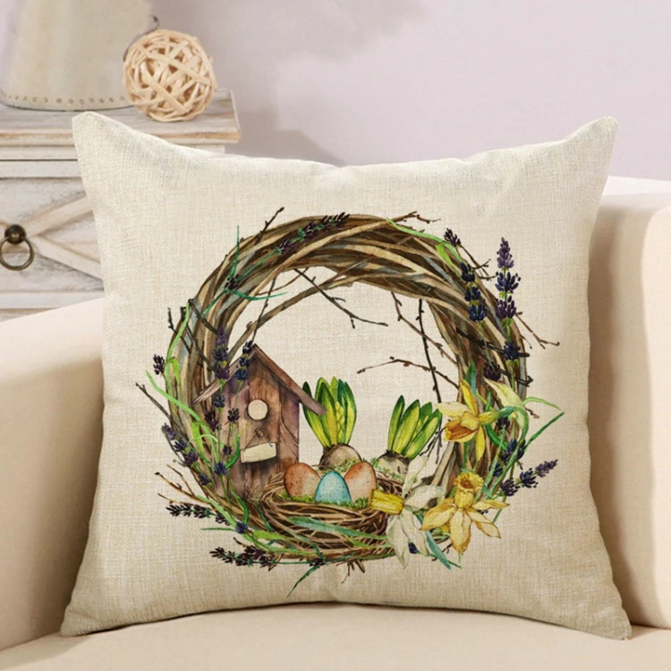 High Quality 45x45cm Decorative cute Design Sustainable Different Color custom 100% polyester Linen Cushions