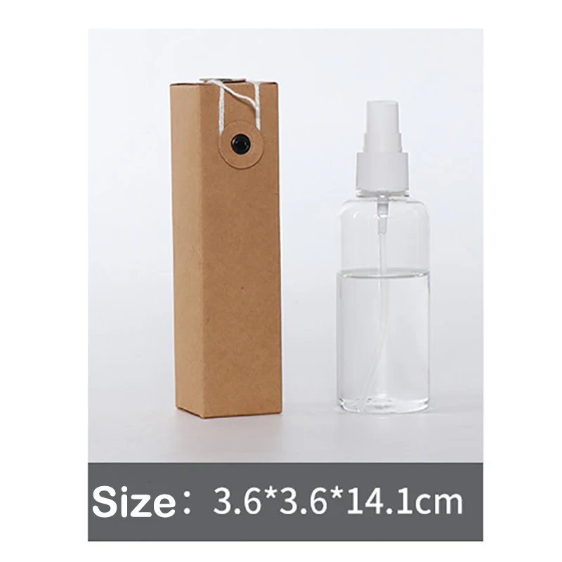 customized kraft paper box for 10ml 30ml essential oil cosmetic concentrate pet wax glass bottle  with winding seal design