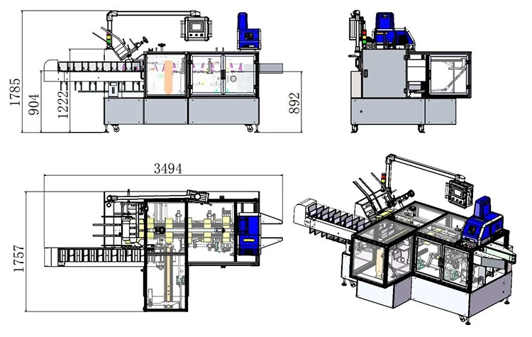 Easy Operate Automatic Vertical Rotary Cartoning Packing Machine For Tea Bag Box