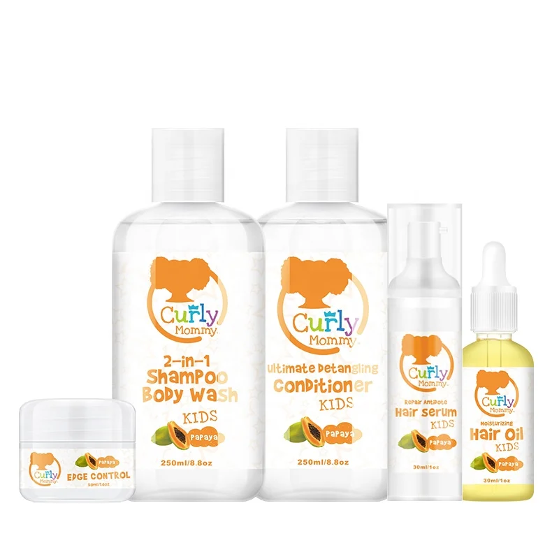 Curlymommy Branded Or Private Label Natural Healthy Kids Baby Hair Care Set Without Alcohol
