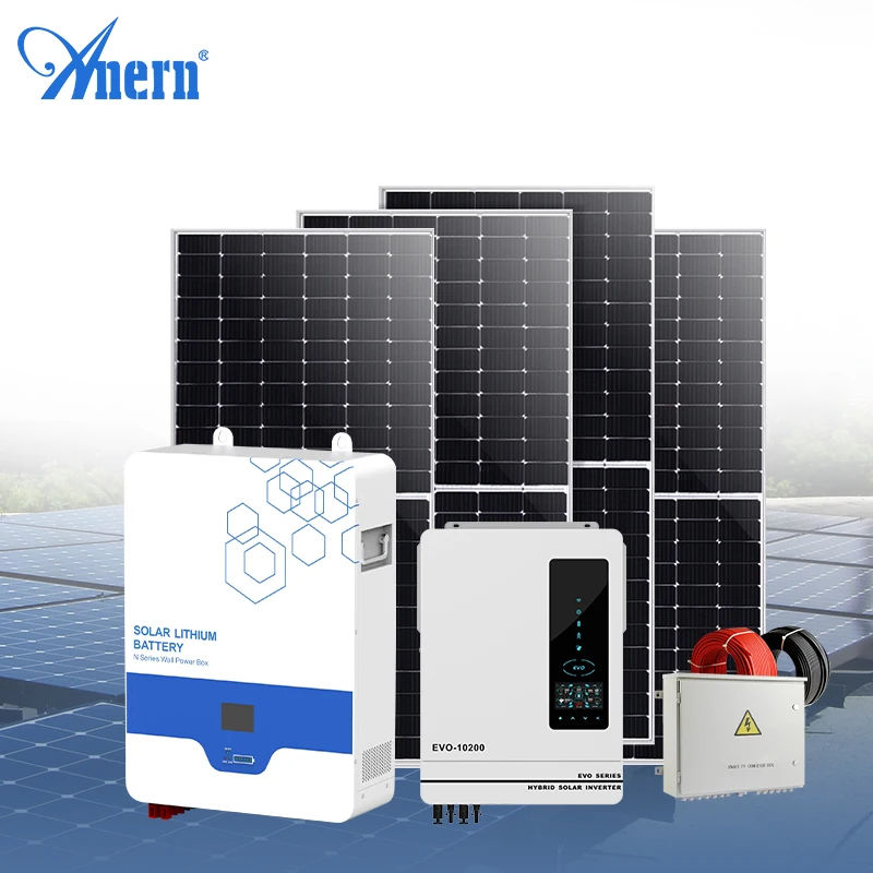 5kw 10kw complete hybrid solar panels system for home