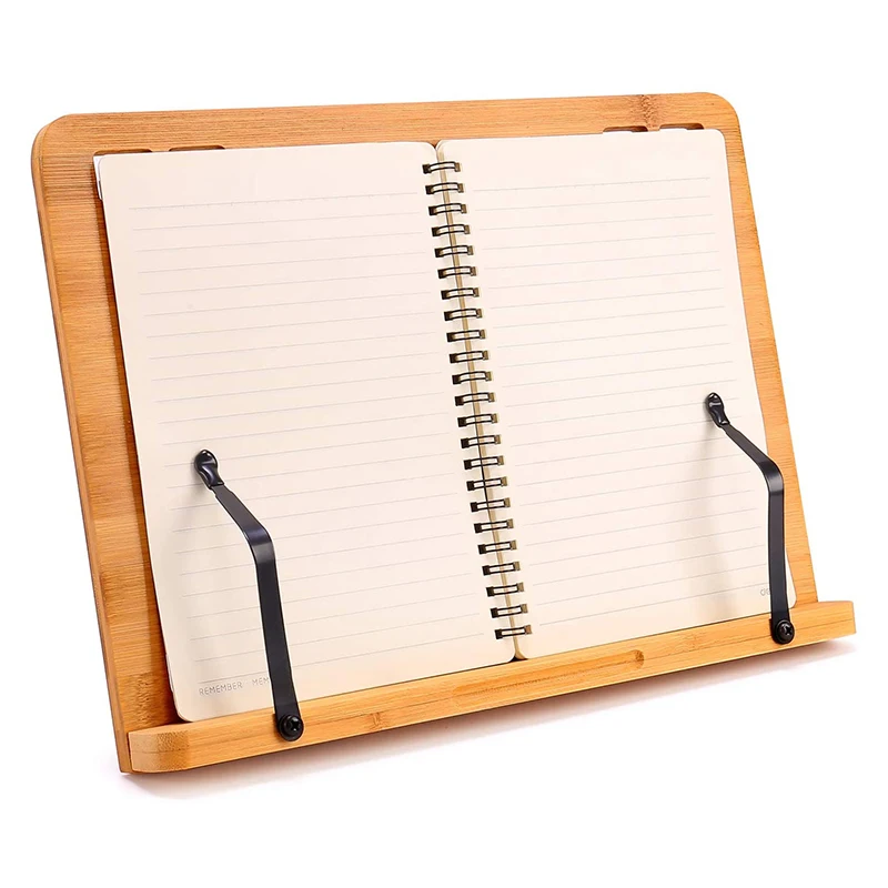 Бамбуковая Складная подставка для книг 13x9,4 дюймов, рамка для чтения, подставка для готовки, подставка для планшетного ПК, учебника, подставка для музыки и документов