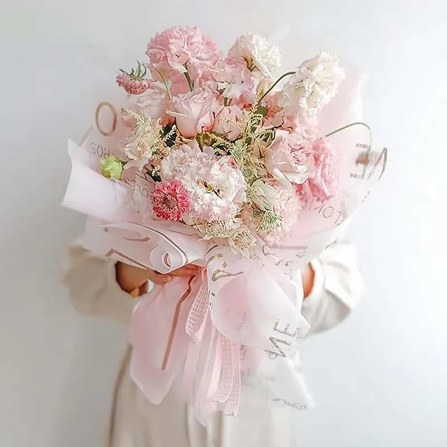 custom waterproof metallic rose bouquets tissue roll paper packing korean style flowers wrapping paper packaging for floral