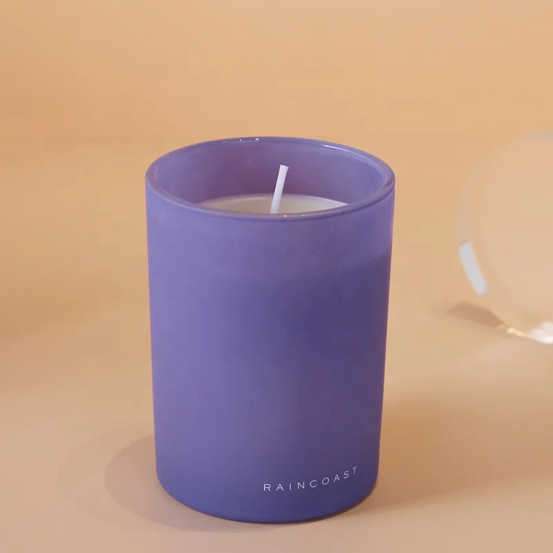 RAINCOAST Low MOQ Tinted Glass Jar Candles Luxury 240g Soy Wax Candle