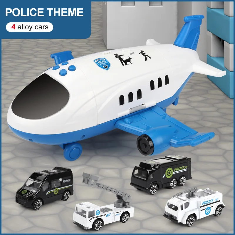 Children Electric Toy Cargo Aircraft Storage Airbus Alloy Car Slide Orbital Airport Battery Operated Airplane Toys for Kids