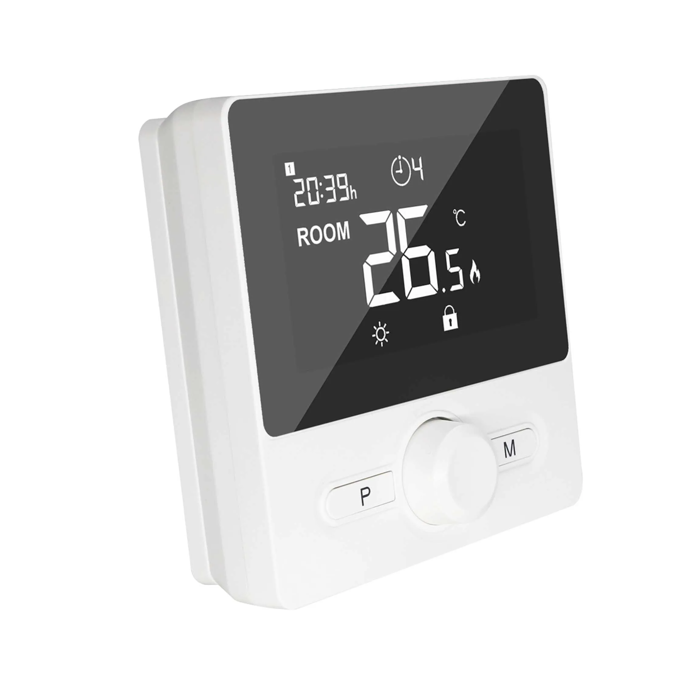 Black WiFi Wireless Thermostat 868MHz Radio to Receiver