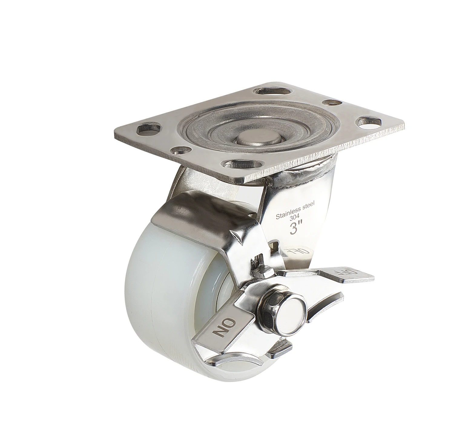 Industrial nylon casters double bearing universal wheel directional trolley with brake heavy duty casters