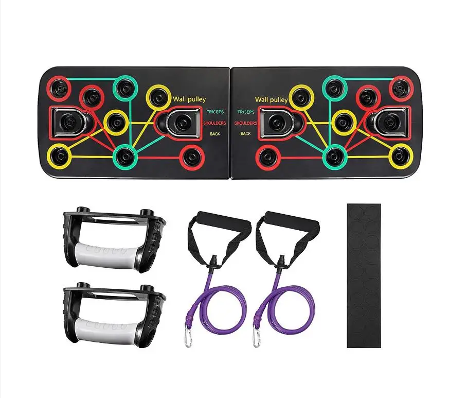 High Quality Body Building Training Foldable Push Up Rack Board With Pull Rope Fitness Exercise Push-up Stands