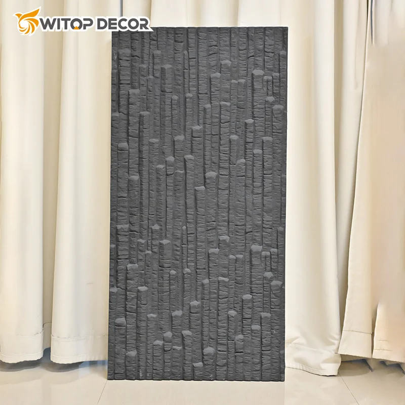 1200*600*30mm Reasonable Price   Rock Plate Wall Board PU Stone Panel