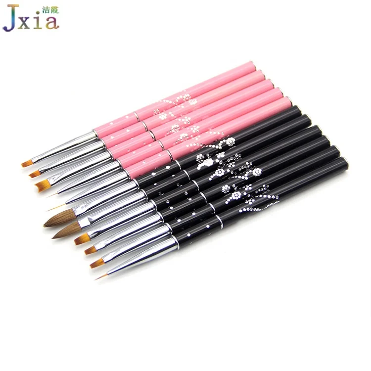 Jiexia Detachable 1# Small Size Flat Gel Brush One Stroke Floral Painting Nail Art Brushes