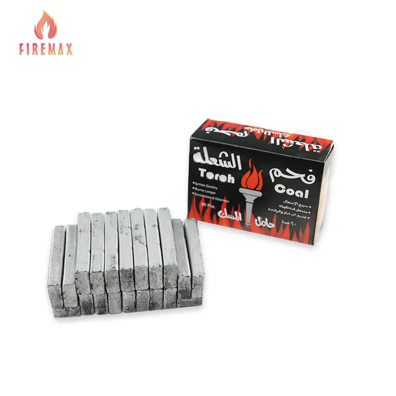 FireMax Nature Bamboo Hookah Charcoal Blocks Flame Free Hookah Coal Solid Long Time Burning Shisha Coal