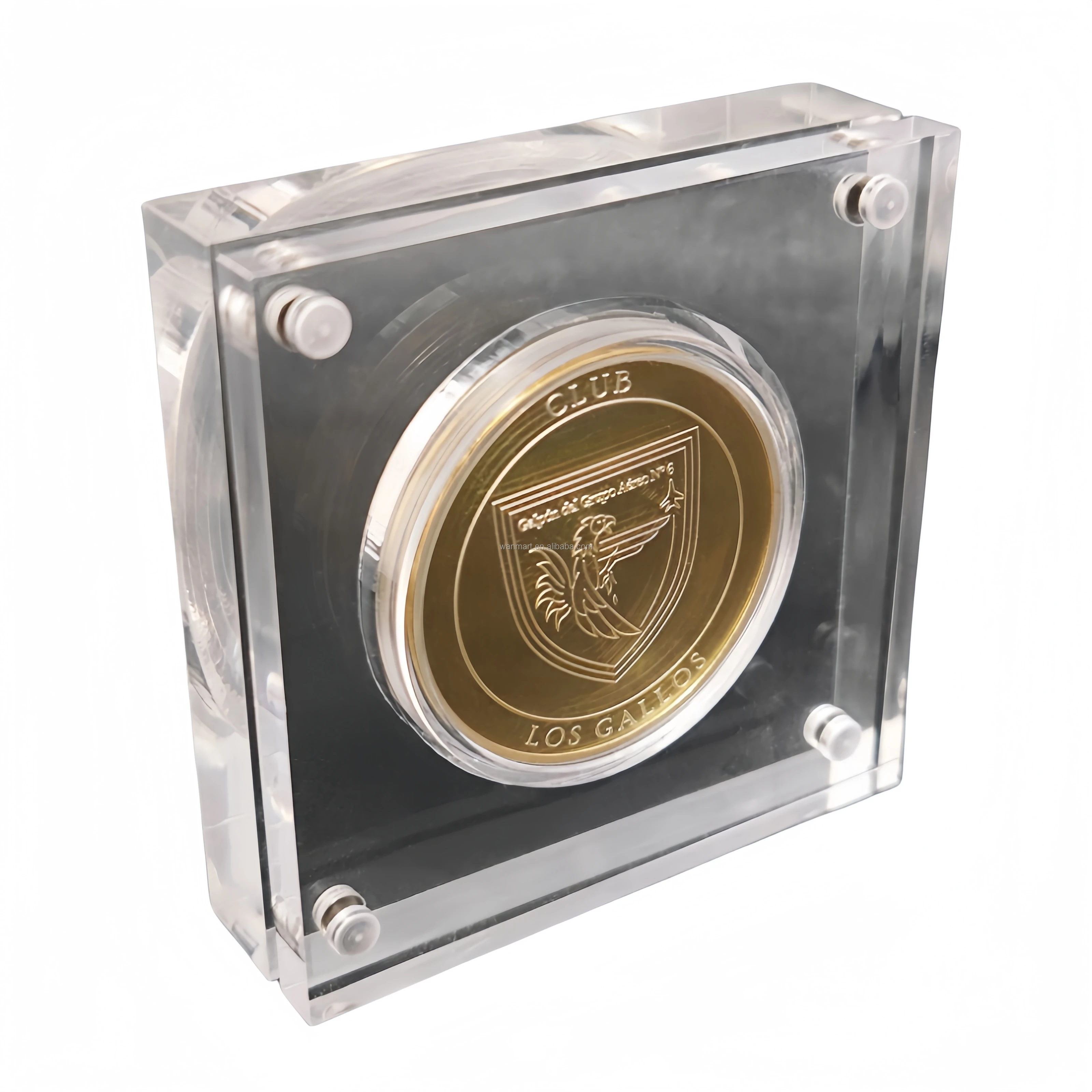 Magnetic Square Acrylic Coin Display Case Clear Acrylic coin Capsules holder Acrylic Coins Block stand