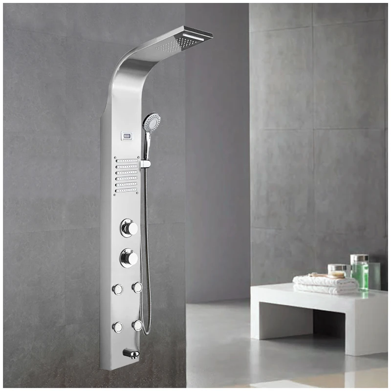 Shower Panel Column Towers 304stainless Steel Waterfall Spa Jets Smart Shower Wall Panel Shower Panel