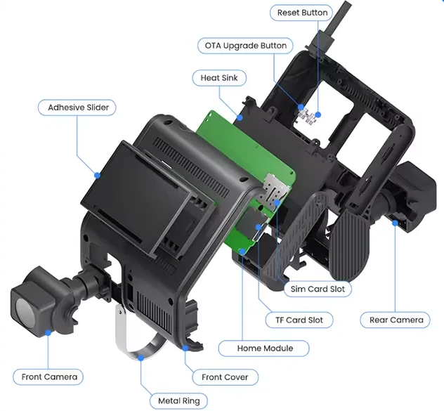 Car driving recorder 2 channel vehicle black box driving recorder car front and rear lens driving recorder Adas with GPS