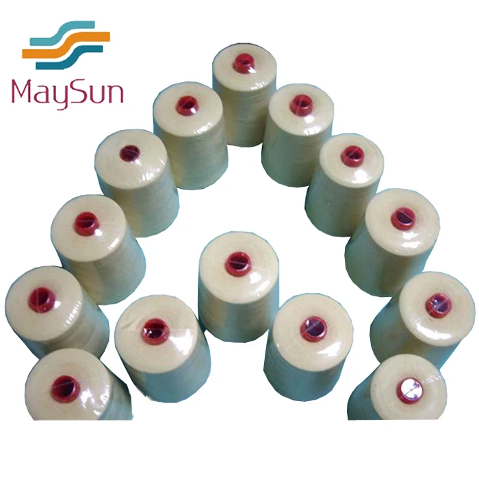 High tenacity raw white 50/3 Spun Polyester Yarn dope dyed bright white Microfiber yarn