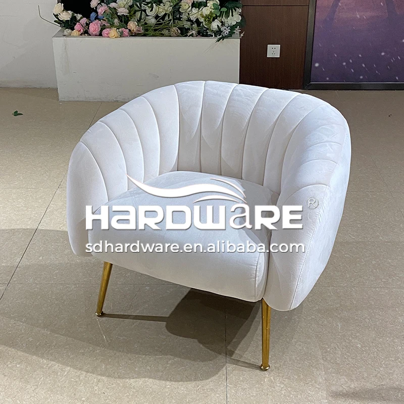 Wedding Event Hall Furniture Velvet Gold Metal Frame Wedding Sofa
