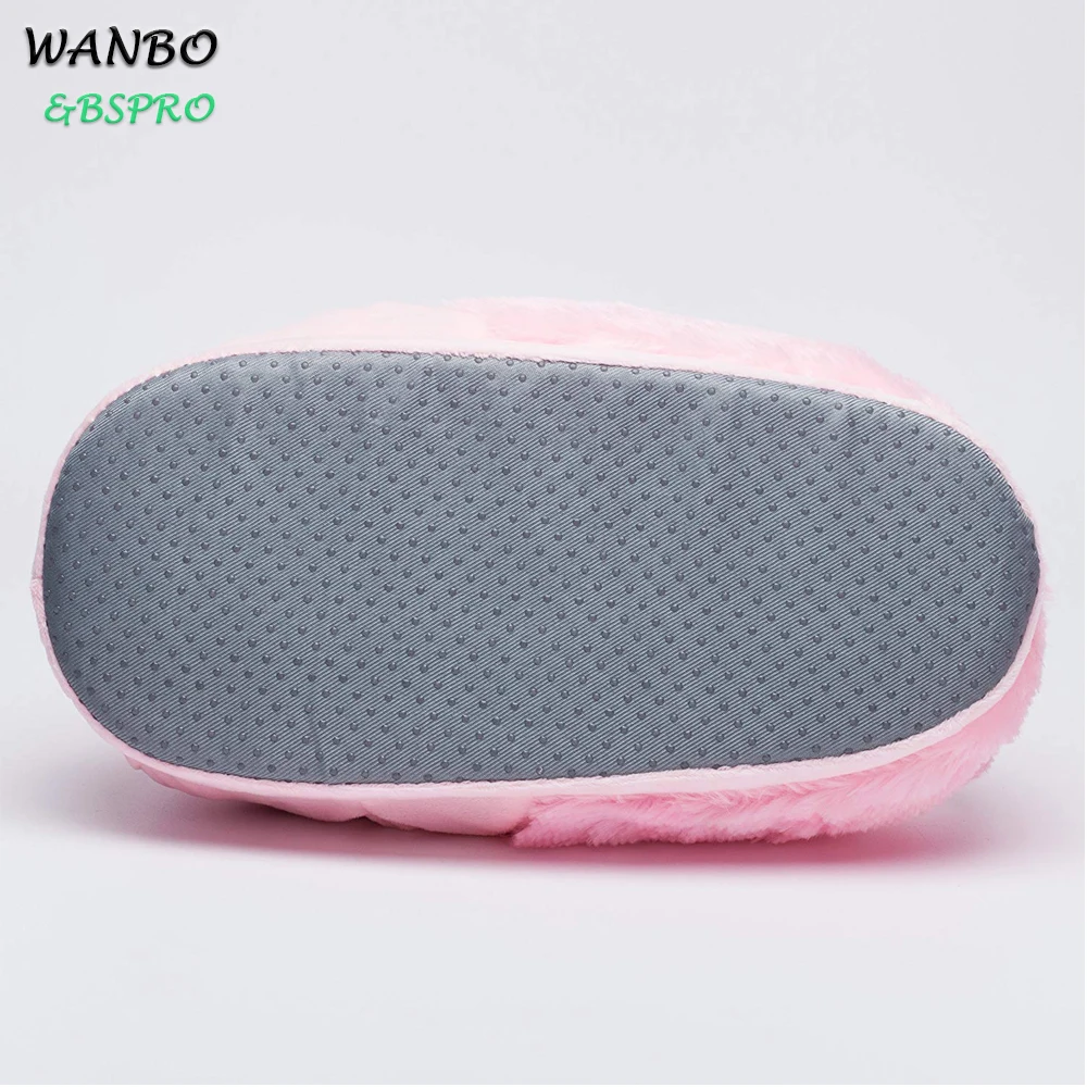 
BSPRO #CHPS0302 unicorn pink soft plush shoes indoor use for kids 