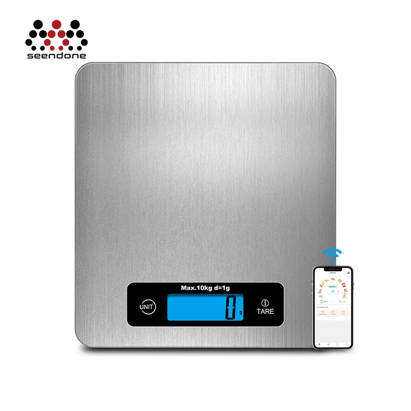
Digital Kitchen Scale Slim Stainless Steel Healthy Weighing Scale 