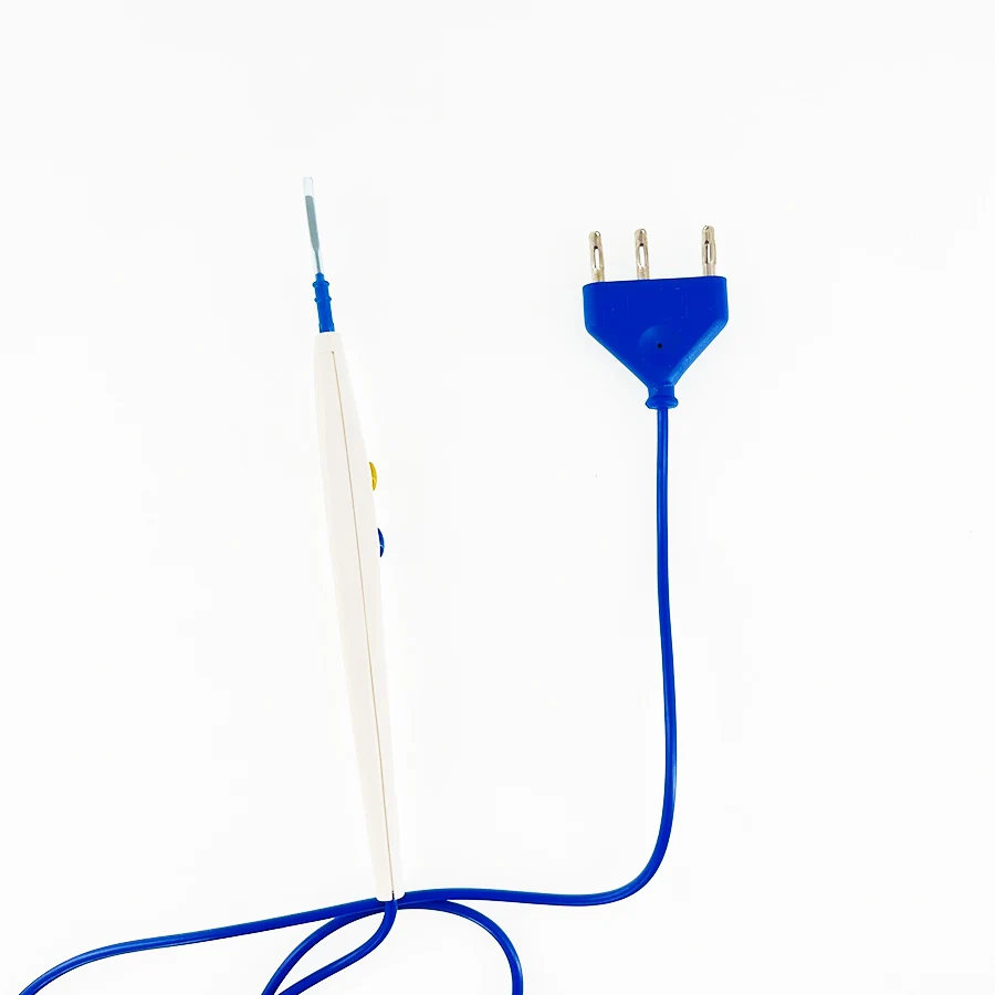 Factory Supply White Circle Button Medical Hand Control Disposable Electrosurgical Pencil with Blade