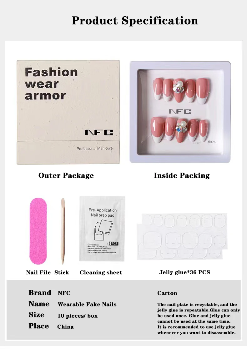 Hot Sale Colorful Round Design Press Full Cover Artificial Nail Tips Unas For Girls