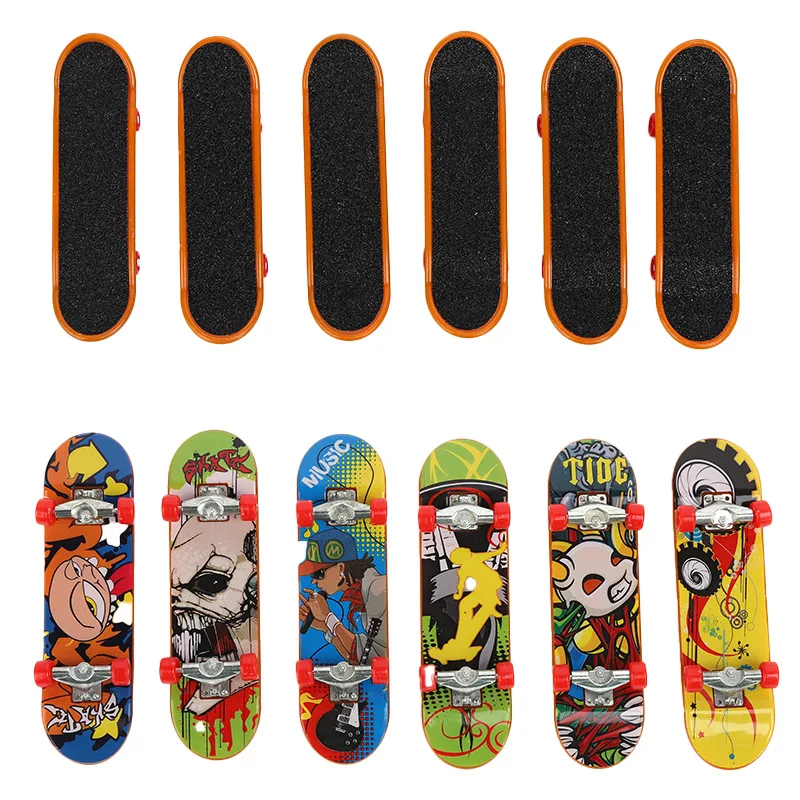 Multicolor Frosted Finger Board Skateboard Toys Alloy Mini Finger Skateboard Fidget Toys for Kids Adult Decompression
