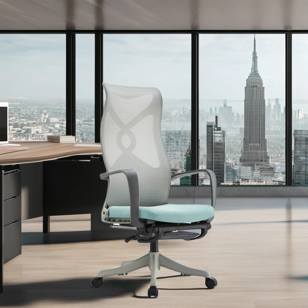 High-Back Ergonomic Swivel Lift Office Chair Modern Mesh Metal Design Staff Chair Hospital Conferences Computer Lunch Plastic