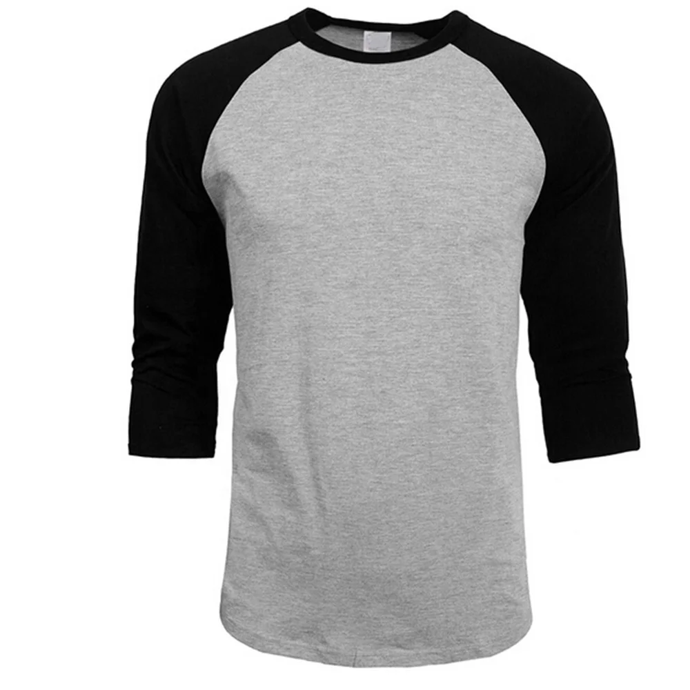 Wholesale Cheap Custom Plain Raglan Men 3/4 Sleeve Baseball Jersey T Shirt