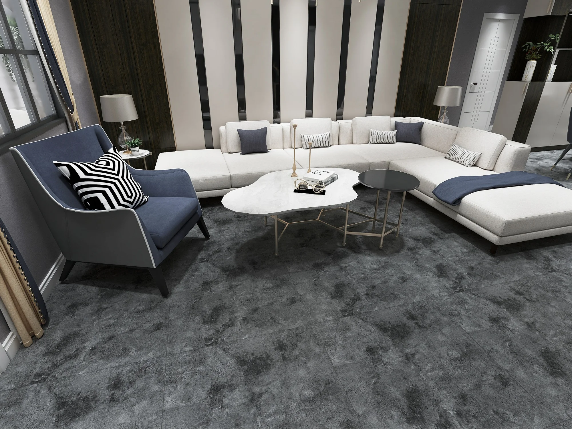 Modern style stick tile floor pvc vinyl self adhesive plastic tiles flooring for kitchen Product Type Vinyl Flooring