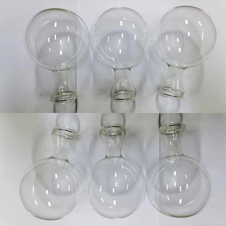 8cm 80mm clear transparent glass christmas ball with long neck