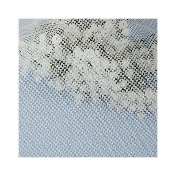 
Hot Sales Custom Knit Fabrics Textiles 100% Polyester Hexagonal Tulle Mesh Fabric For Laundry Bag 