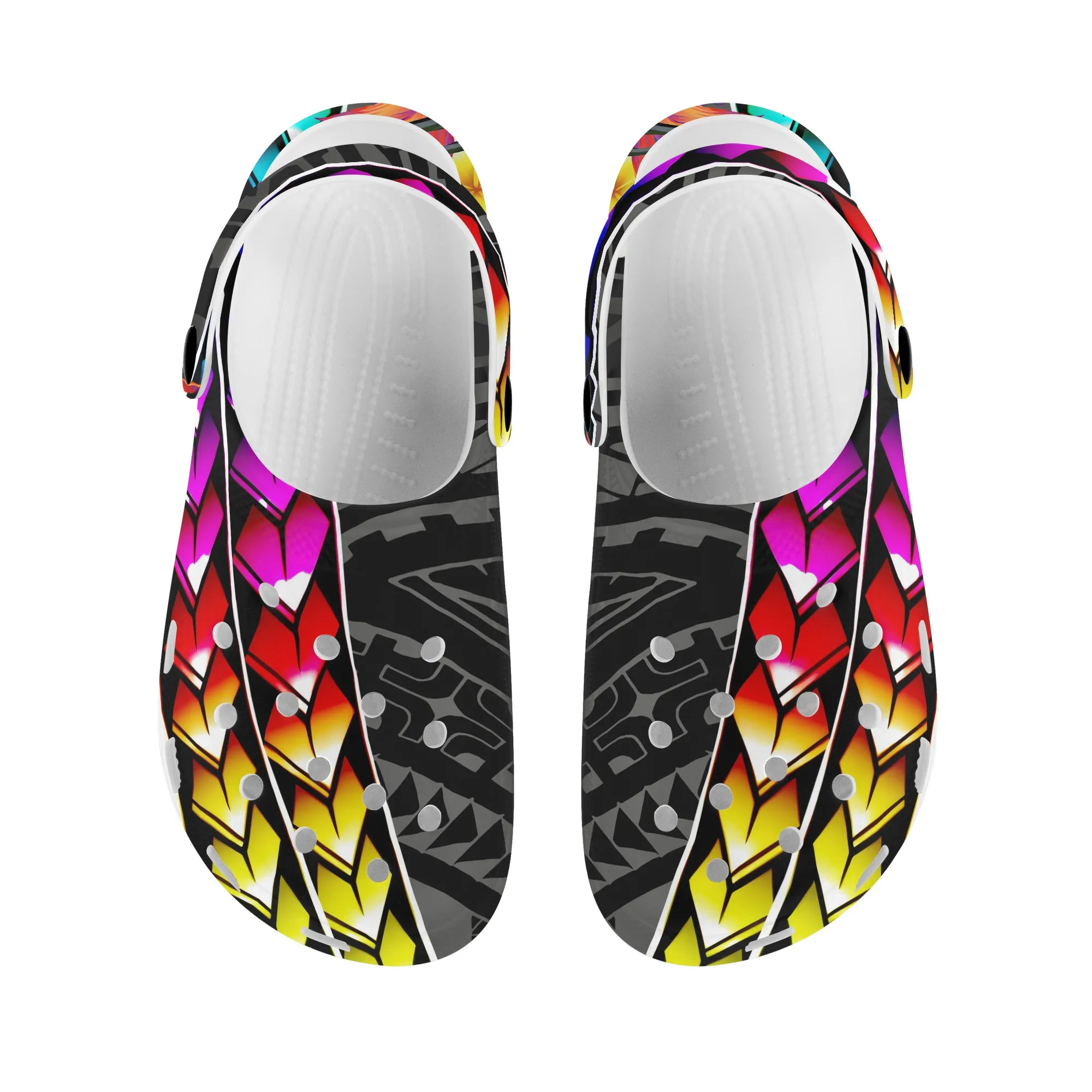 Polynesian Gradient Sripe Design For Men Classic Hole Shoes Sandals Custom Comfort Breathable Male Slippers Autumn Clogs Shoes