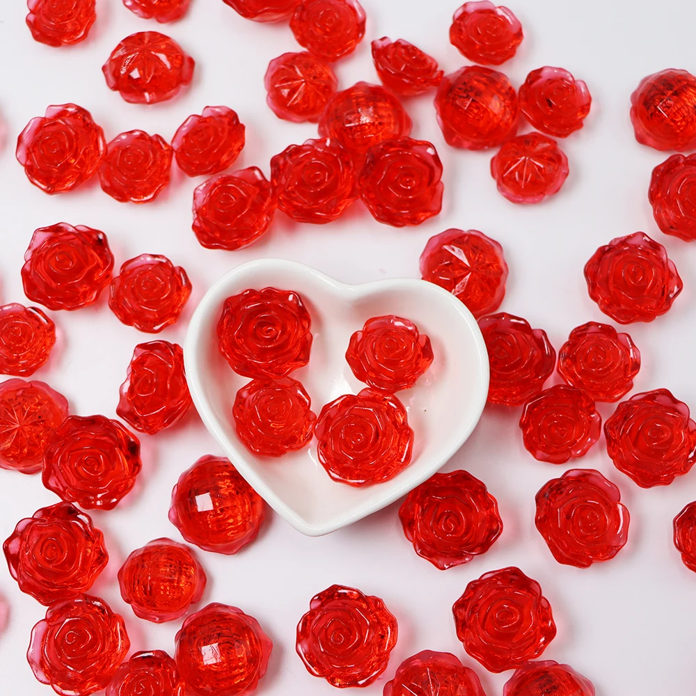 150pcs Hongzhi High Quality Acrylic Flower Beads No Hole Colorful Plastic Flower Beads For Wedding Table Curtain Decoration
