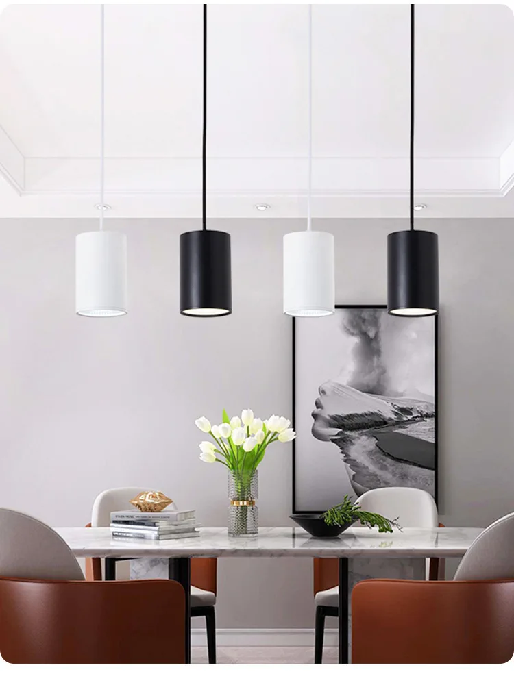 LED Surface Mounted Ceiling Spotlight Cylinder Light Drop Downlight Cob Hotel Exhibition Hall Aisle Corridor Chandelier